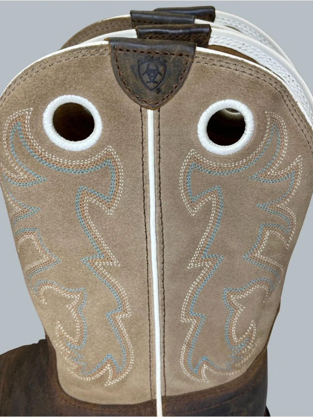 Ariat WorkHog Youth 5.5 Brown Leather Wide Square Toe Cowboy Western Boots